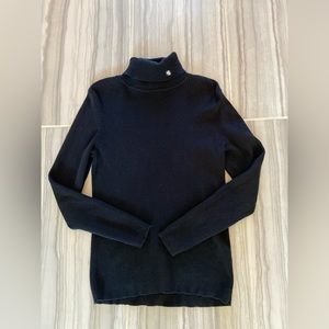 Lauren Ralph Lauren Black Knit Cotton Turtleneck Long Sleeve Sweater Women SizeM